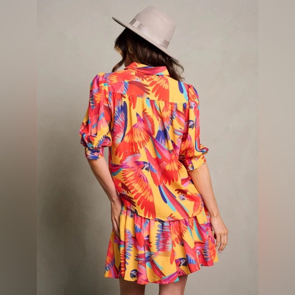 RIO RHYTHM TROPICAL BIRT PRINT MINI SKIRT SET - Picture 4 of 9